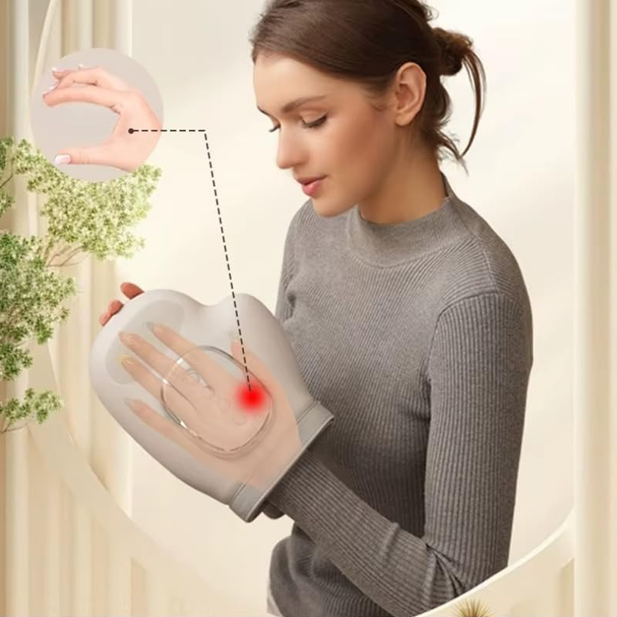 مدلك اليد والتدفئة