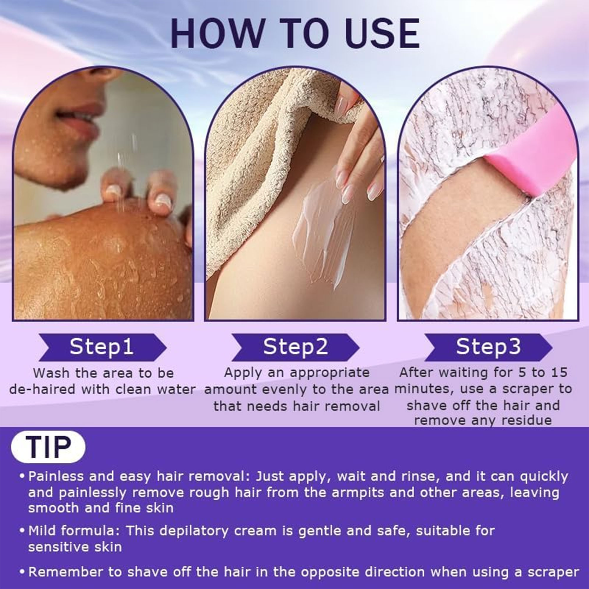 كريم إزالة الشعر شد الجسم فعّال وعدم ألم (نساء)